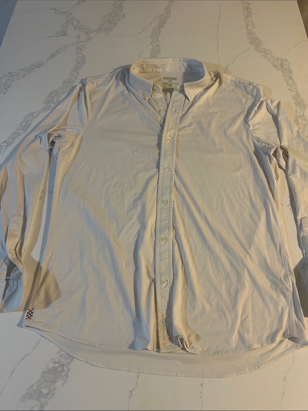 RHONE Men's Lightweight Button-Up Shirt in Off-White